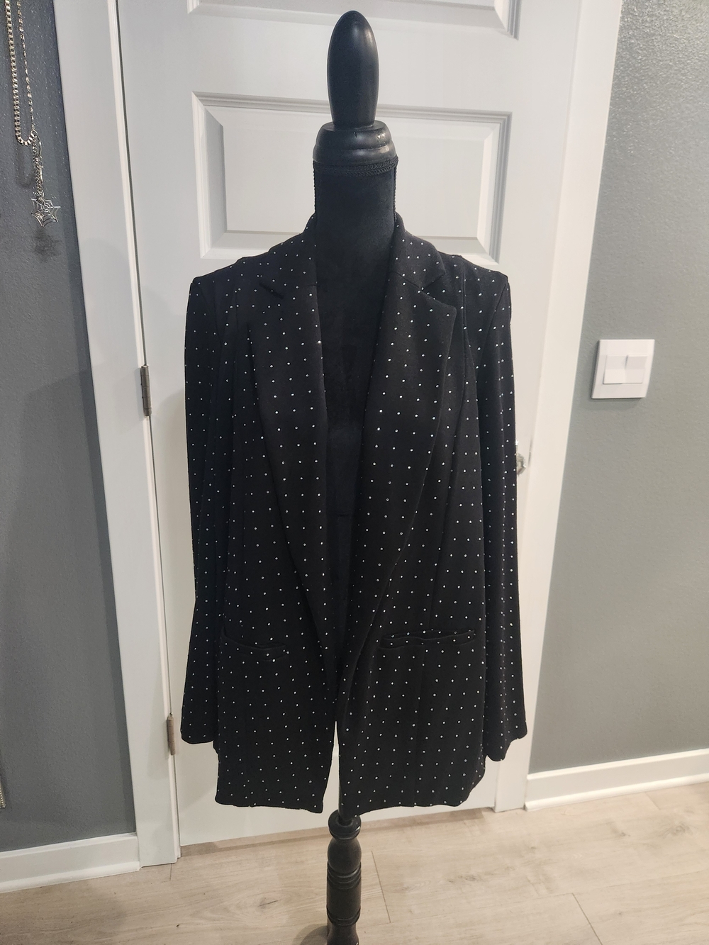 Black Rhinestone Dress Jacket